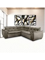 Sofá De Canto 3x2 Lugares Capuccino Home Plus Marquês Estofados