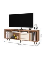 Rack Para Até 75" 1 Porta De Correr Nature-off White Roma Atualle