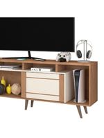Rack Para Até 75" 1 Porta De Correr Nature-off White Roma Atualle