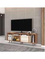 Rack Para Até 75" 1 Porta De Correr Nature-off White Roma Atualle