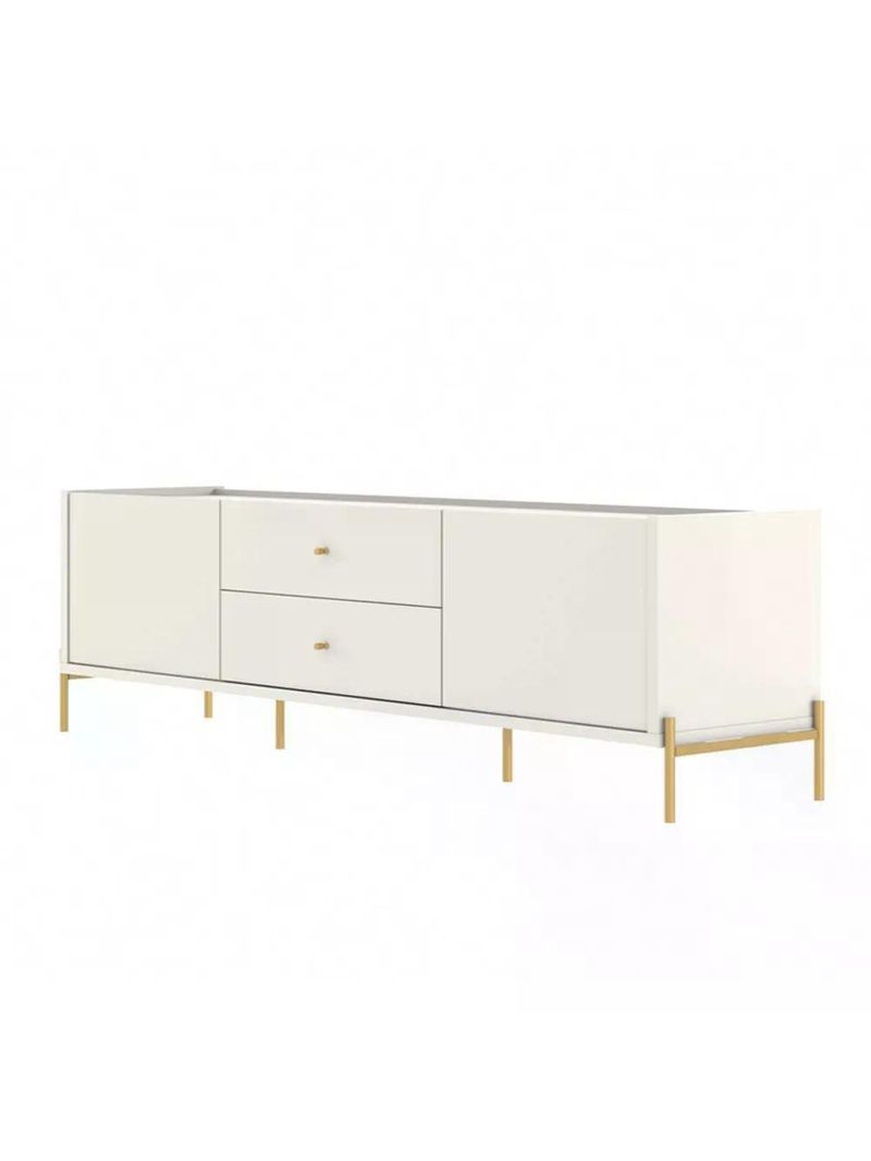 Rack Para Tv Até 75 Polegadas 2 Portas 2 Gavetas Jasper Off White 185cm