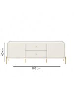Rack Para Tv Até 75 Polegadas 2 Portas 2 Gavetas Jasper Off White 185cm