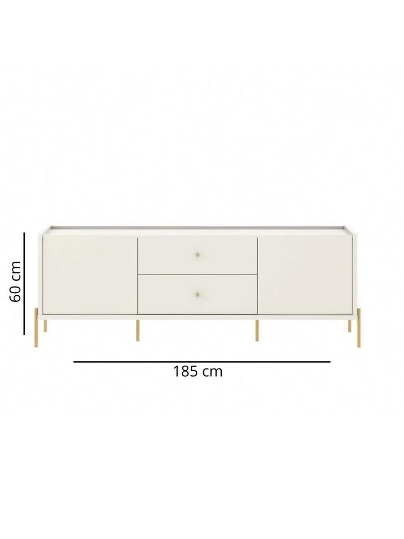 Rack Para Tv Até 75 Polegadas 2 Portas 2 Gavetas Jasper Off White 185cm