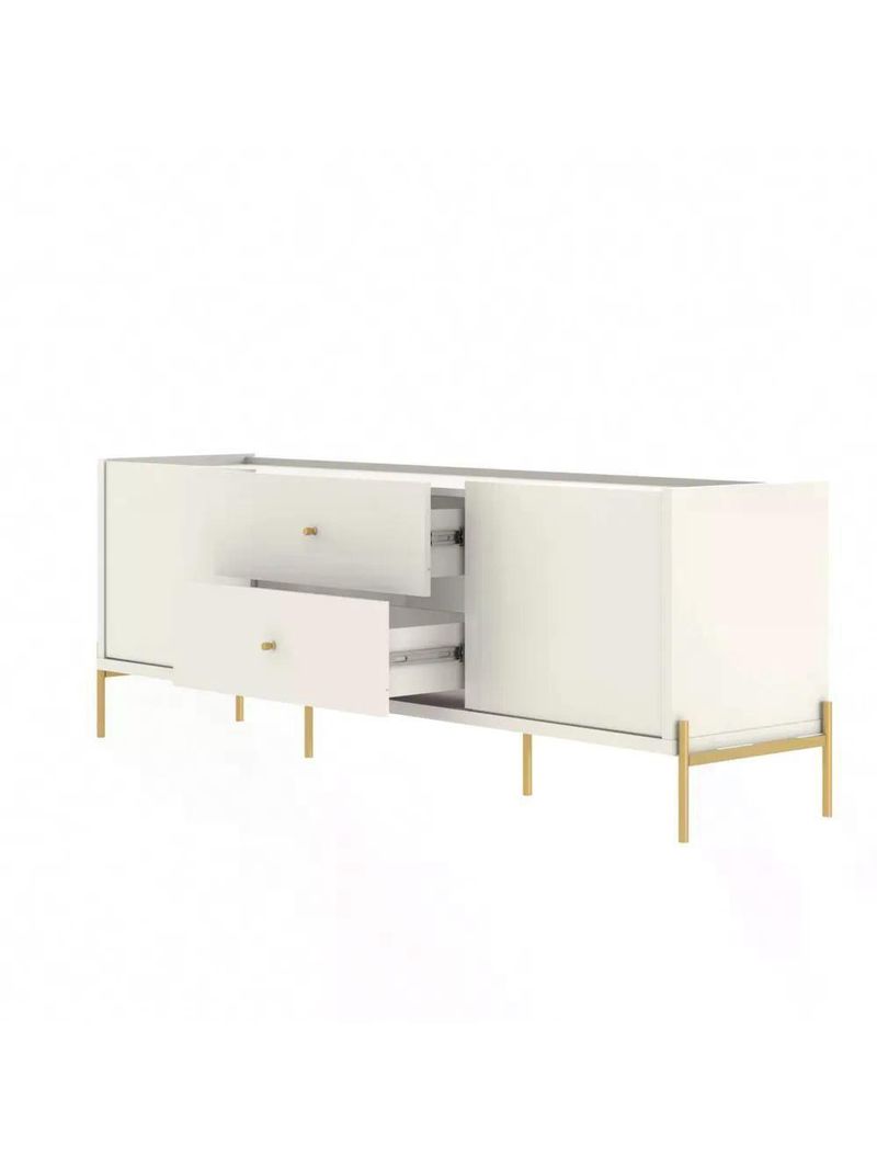 Rack Para Tv Até 75 Polegadas 2 Portas 2 Gavetas Jasper Off White 185cm