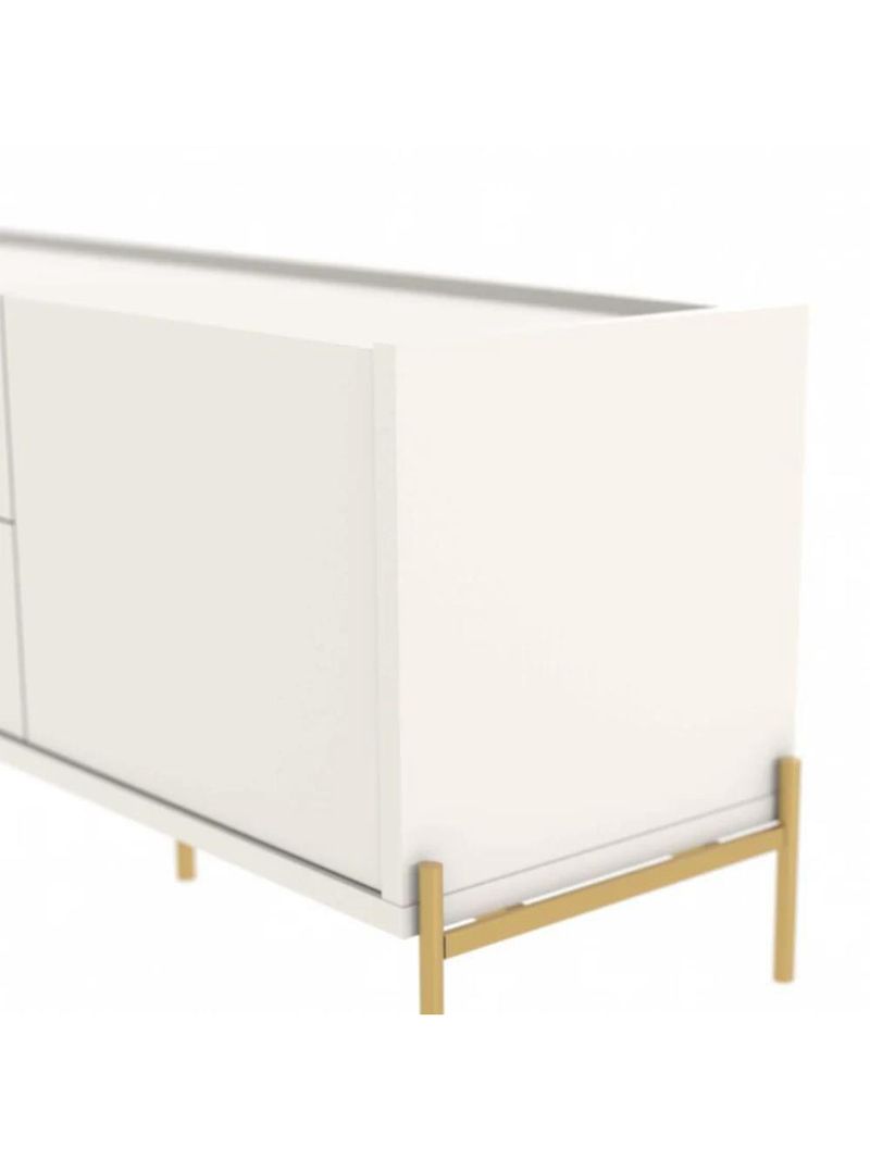 Rack Para Tv Até 75 Polegadas 2 Portas 2 Gavetas Jasper Off White 185cm