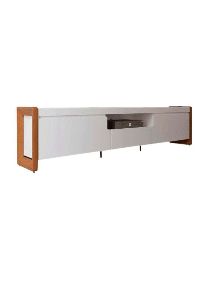 Rack Para Tv Até 75 Polegadas 2 Portas 1 Gaveta Bristol Off White E Freijó 225cm