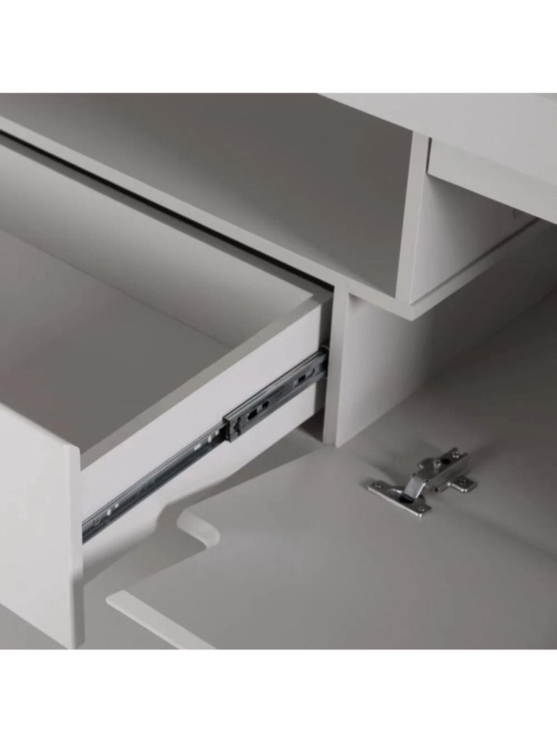 Rack Para Tv Até 75 Polegadas 2 Portas 1 Gaveta Bristol Off White E Freijó 225cm