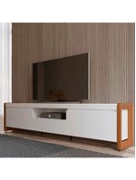 Rack Para Tv Até 75 Polegadas 2 Portas 1 Gaveta Bristol Off White E Freijó 225cm