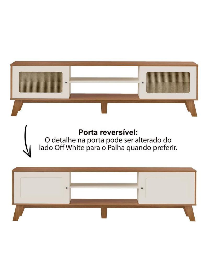 Rack Para Tvs Até 75 Polegadas 2 Portas Charlotte Cinamomo E Off White