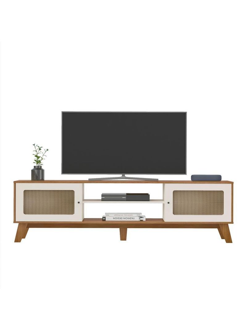 Rack Para Tvs Até 75 Polegadas 2 Portas Charlotte Cinamomo E Off White