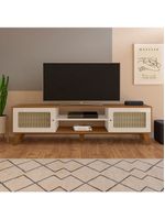 Rack Para Tvs Até 75 Polegadas 2 Portas Charlotte Cinamomo E Off White