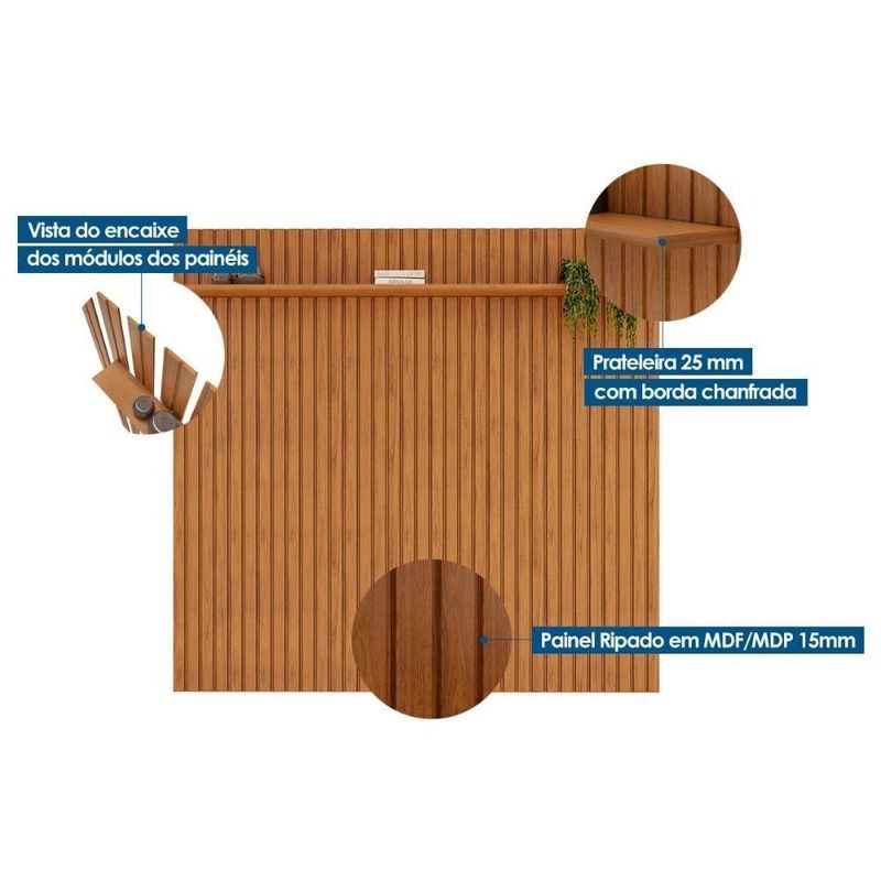 Rack Bistrol 1 Porta Com Painel Para Tv Ate 50 Polegadas Pratic Freijó E Off White 143cm