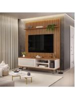 Rack Bistrol 1 Porta Com Painel Para Tv Ate 50 Polegadas Pratic Freijó E Off White 143cm