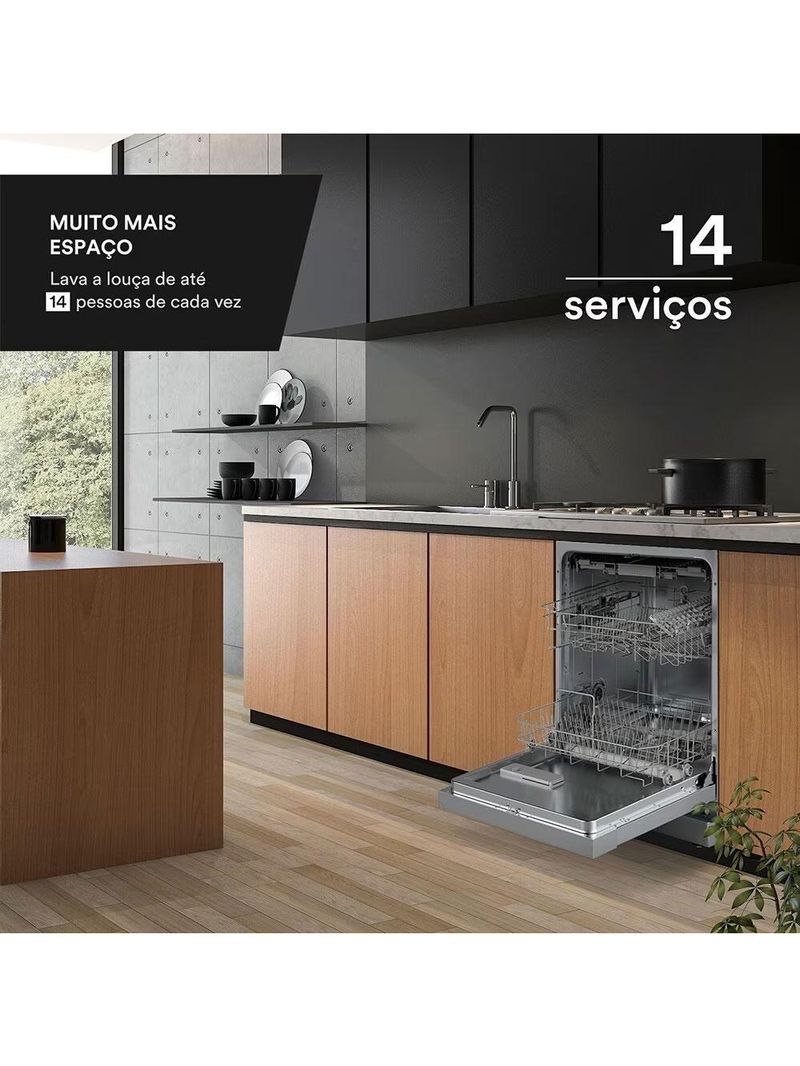 Lava Louça Máquina De Lavar Louça 14 Serviços Prata Ell14s 220v - Eos B164093 220V