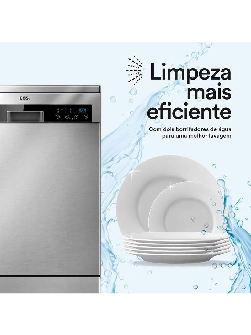 Lava Louça Máquina De Lavar Louça 14 Serviços Prata Ell14s 220v - Eos B164093 220V