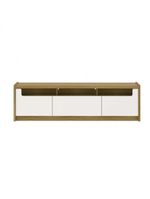 Rack Para Tv Até 75 Polegadas 3 Portas Oslo Off White E Freijó 180cm