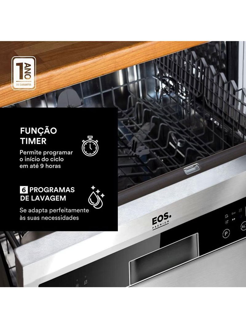 Lava Louça Máquina De Lavar Louça 14 Serviços Prata Ell14s 220v - Eos B164093 220V