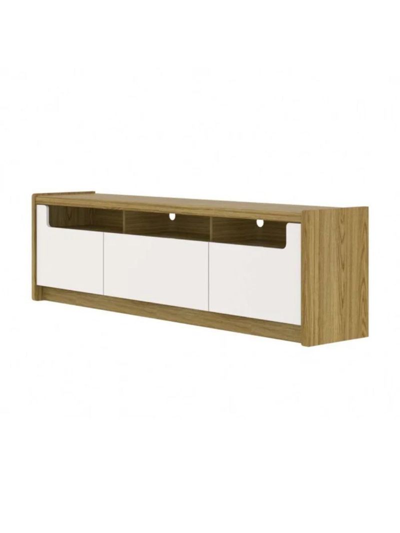 Rack Para Tv Até 75 Polegadas 3 Portas Oslo Off White E Freijó 180cm