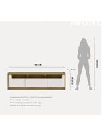 Rack Para Tv Até 75 Polegadas 3 Portas Oslo Off White E Freijó 180cm