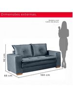 Sofá Fixo De 2 Lugares Unique 1,60m - Tudo De Móveis Marrom
