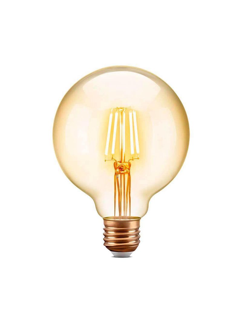 Lâmpada De Filamento Led G95 4W Âmbar Bivolt