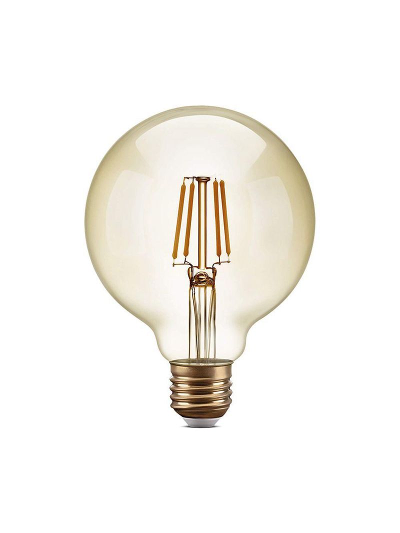 Lâmpada De Filamento Led G95 4W Âmbar Bivolt