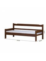 Sofá Cama 3 Lugares Madeira Maciça Com Colchão Solteiro