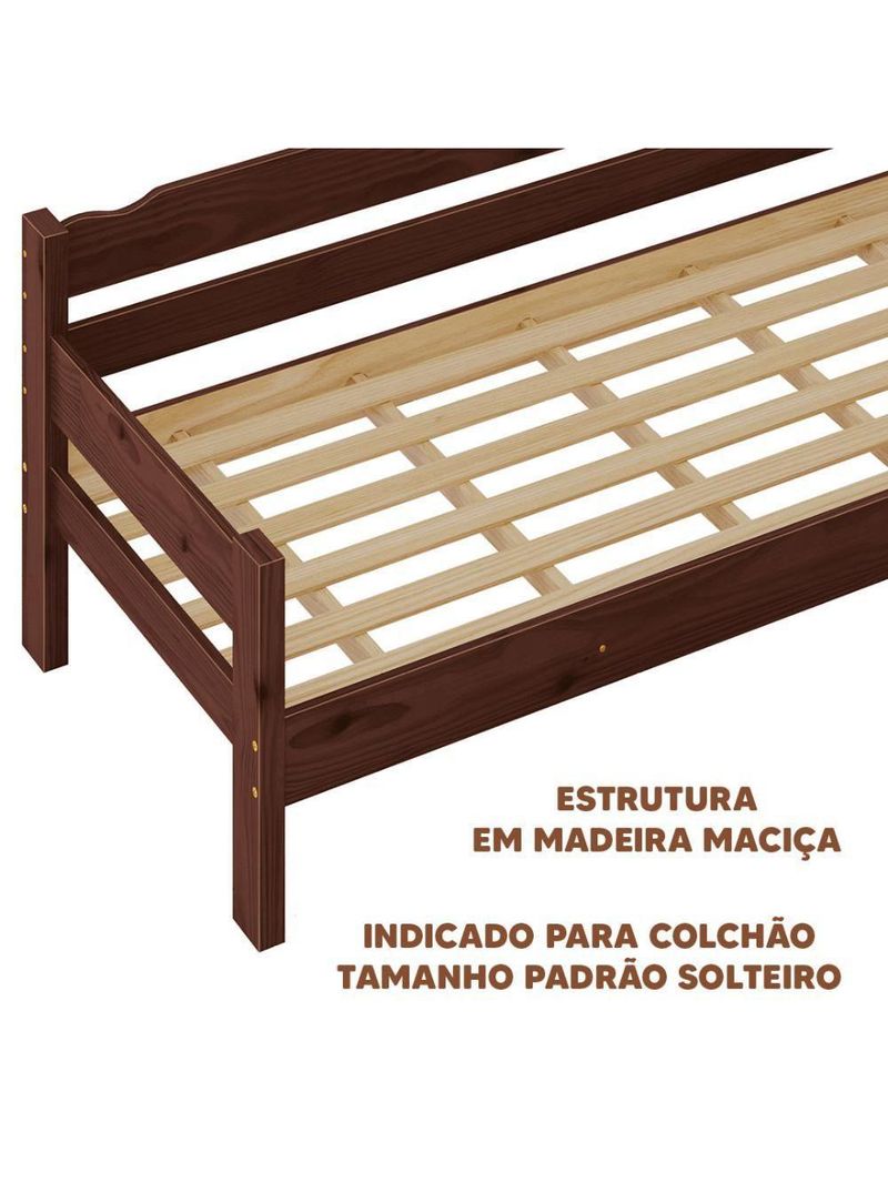Sofá Cama Reforçado Madeira Maciça Castanho Repleta