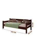 Sofá Cama Reforçado Madeira Maciça Castanho Repleta