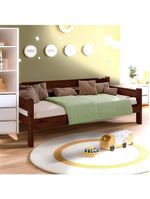 Sofá Cama Reforçado Madeira Maciça Castanho Repleta