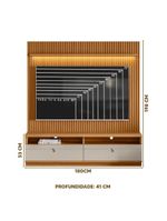Painel Com Rack Para Tv Até 75 Polegadas Ripado Nature Off White