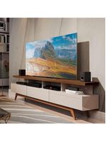 Rack Para Tv Até 70 Pol Com Gavetas E Rodízios 18 Vivare Wood Off White
