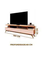 Rack Moderno Até 70 Pol 3 Gavetas E Pés Em Madeira Nature Off White Nature/off White