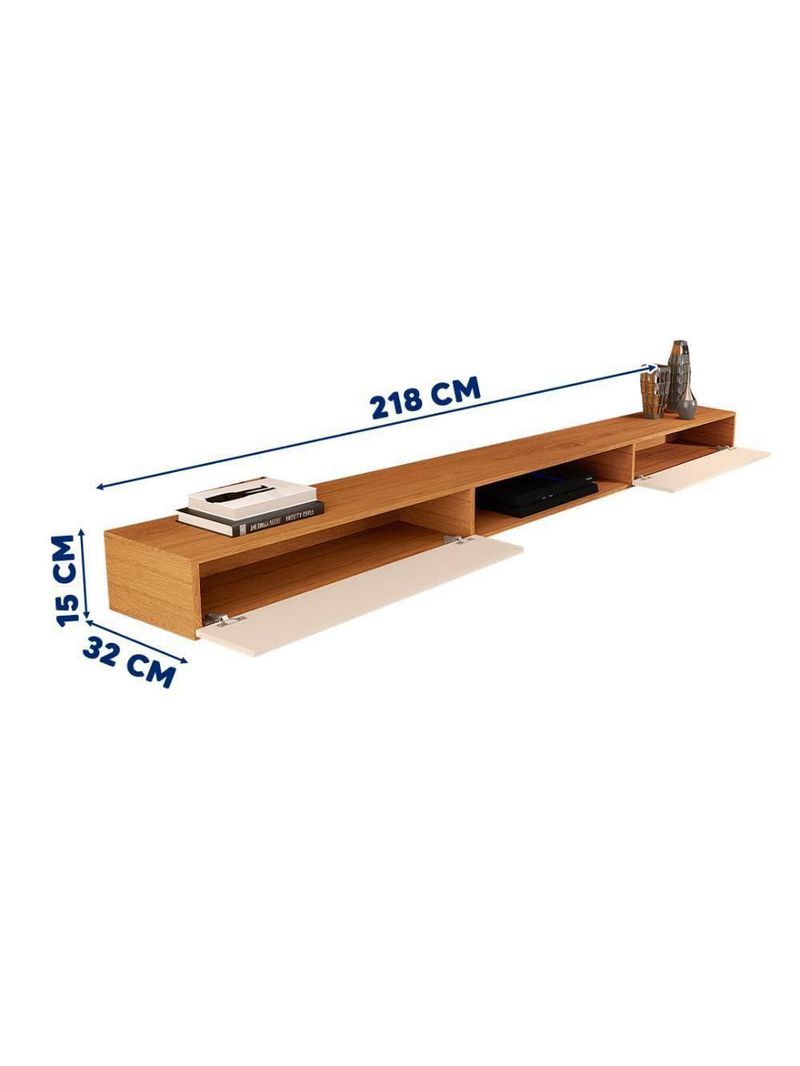 Nicho Rack Suspenso 2 Portas Nature Off White Versátil