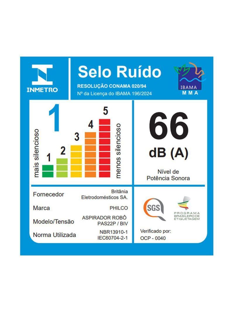 Aspirador Robô Philco MOP Filtro Hepa PAS22P Bivolt