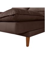 Sofá Cama Vancouver 3 Lugares Império Reclinável Casal Pés Madeira Suede Marrom 379
