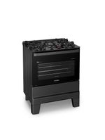 Fogão Esmaltec Ideal Master Glass 5 Bocas T5VFP 5127 Acendimento Automático Preto Bivolt