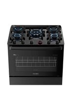 Fogão Esmaltec Ideal Master Glass 5 Bocas T5VFP 5127 Acendimento Automático Preto Bivolt