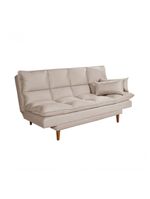 Sofá Cama Andorra 3 Lugares Império Reclinável Casal Pés Madeira Suede Areia 376