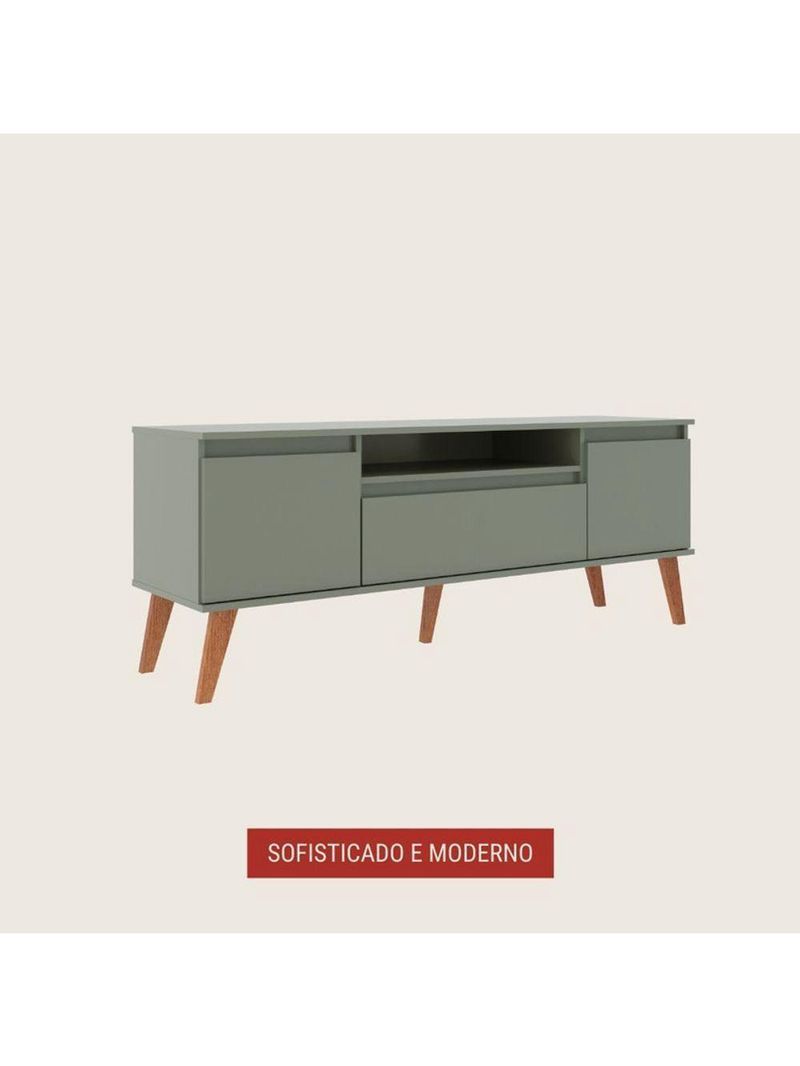 Rack Para Tv 150cm Retro Mdf Verde Dallas - On Móveis