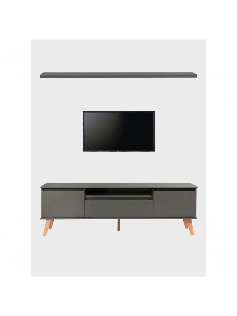 Rack Para Tv Com Prateleira 180cm Retro Mdf Verde Dallas - On Móveis