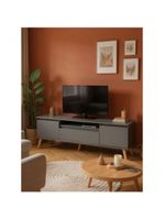 Rack Para Tv Com Prateleira 180cm Retro Mdf Verde Dallas - On Móveis