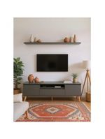 Rack Para Tv Com Prateleira 180cm Retro Mdf Verde Dallas - On Móveis