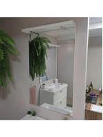 Espelho Para Banheiro Com Led 60cm Mdf Rosa - On Móveis