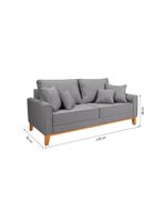 Kit Sofá Beny + 2 Poltronas Para Sala Confortável Linho Cinza Claro