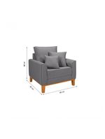Kit Sofá Beny + 2 Poltronas Para Sala Confortável Linho Cinza Claro