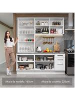 Armário de cozinha compacta 190cm com cristaleira branco agata madesa 01