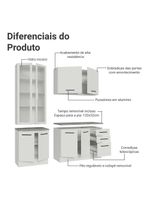 Armário de cozinha compacta 190cm com cristaleira branco agata madesa 01