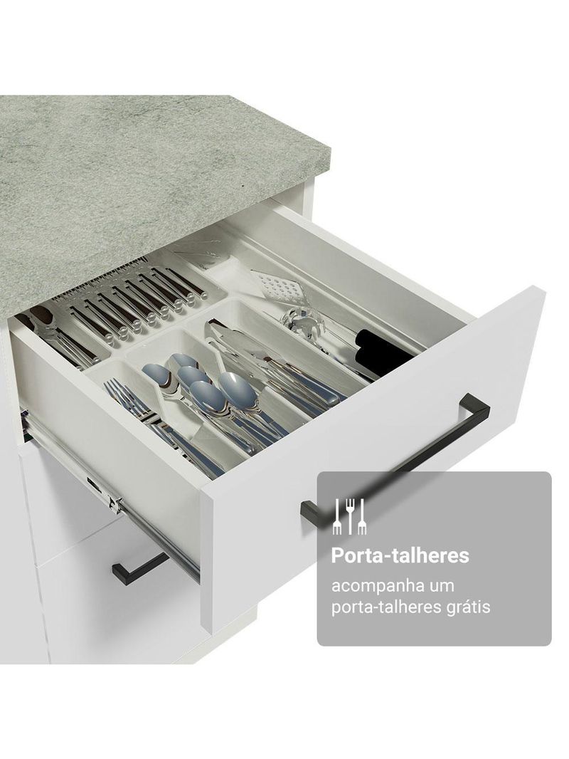 Armário de cozinha compacta 190cm com cristaleira branco agata madesa 01