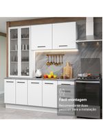 Armário de cozinha compacta 190cm com cristaleira branco agata madesa 01